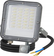 BERGE LED reflektor ODYN s pohybovým senzorom 50W - 4500lm - 4000K - IP66