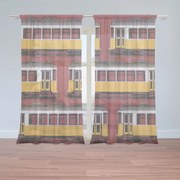Sablio Záclony Lisabonské historické električky Červený Pattern: 2ks 150x250cm