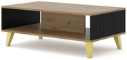 Konferenčný stolík PB Rowanna (dub artisan + čierna + zlatá). Akcia -21%. Vlastná spoľahlivá doprava až k Vám domov. 1125098
