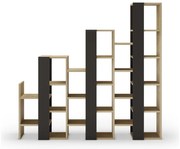 Regál v dekore duba v čierno-prírodnej farbe 158x151 cm Anissa – Marckeric