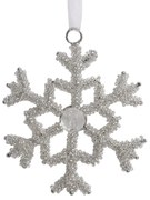 Champagne antik závesná dekorácia snehová vločka Snowflake - 9 cm