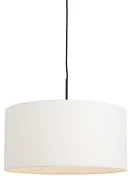 Moderné závesné svietidlo čierne s bielym tienidlom 50 cm - Combi 1