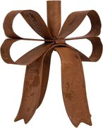 Rustikálny hrdzavý svietnik mašle Bow Candle Rust - 19*15*18 cm