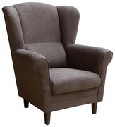 Kreslo ušiak GALA tmavohnedé