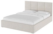 Béžová čalúnená dvojlôžková posteľ s úložným priestorom s roštom 180x200 cm Bufo - MESONICA