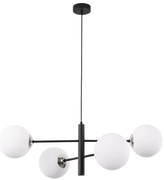 Závesne svietidlo Florence, 4x biele sklenené tienidlo, B/CH