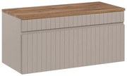 Závěsná skříňka pod umyvadlo Iconic s deskou 100 cm kašmír/dub coast evoke