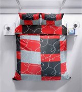 ECOMATRACE Bavlnené obliečky Červené štvorce