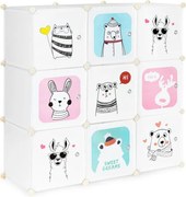 Detská modulárna policová skriňa s 9 policami