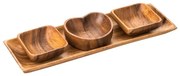 Hnedé drevené servírovacie misky v súprave 4 ks Kora – Premier Housewares