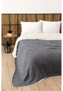 Tmavosivá mušelínová prikrývka na dvojlôžko 230x250 cm – Mijolnir