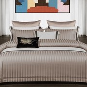 Saténové obliečky KELLER BROWN GREY 3-dielna súprava 140x200 cm