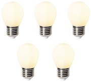 Sada 5 ks E27 dimbare LED lamp P45 opaal glas 3W 250 lm 3000K