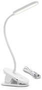 Aigostar - LED Stmievateľná nabíjacia stolná lampa s klipom LED/2,5W/5V 1200mAh biela