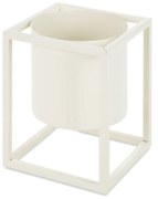 KOVOVÝ KVETINÁČ SO STOJANOM 15X20 CM BIELA