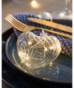SIRIUS Svetelná dekorácia LED, číra, srdce, 8 cm