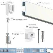 Závesný systém na zavesenie obrazov – SET BIELÝ PRIMER 3m (6x perlon 6xAG)