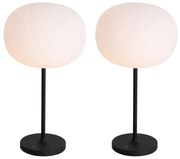 Sada 2 moderných nabíjateľných stolových lamp bielych - Maloi