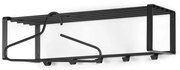 Čierny kovový nástenný vešiak s poličkou 70 cm Rex – Spinder Design