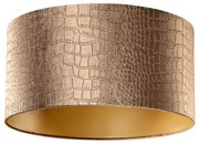 Zamatový tienidlo na lampu s dizajnom krokodíla a zlatým vnútorným povrchom 50/50/25
