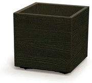 Kvetináč MADERA SQUARE ECO WOOD 38,5 cm,tmavohnedý, L