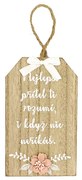 Nekupto Dřevěná cedulka s květinou Nejlepší přítel ti rozumí