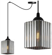 Závesné svietidlo Riffle Square Spider, 1x grafitové sklenené tienidlo, b