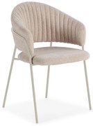 Béžové čalúnené jedálenské kreslá v súprave s podrúčkami 2 ks Leticia – Marckeric