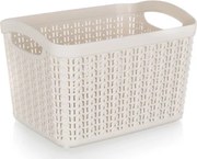 Úložný košík 3,3 l, krémový, ratanový vzhľad%