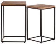 Autronic BONTEC Stojan na kvety - kov, drevená doska, cena za sadu 2 ks Farba: Prírodné