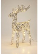 Vianočný svietiaci sob Silver, 37 x 24 cm, 30 micro LED, na batérie