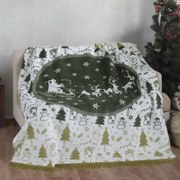 VIANOČNÁ BAVLNENÁ DEKA RUDY1 150X200 CM VZOROVANÁ