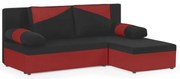Rohová sedacia súprava s funkciou spania Rolo Černá/červená