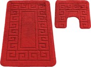 DY Kúpeľňová sada koberčekov s výrezom Montana Ethnic - červená