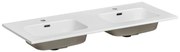 Dvojité keramické zapustené umývadlo Go 121 cm biele