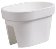 Truhlík na zábradlie Lofly Railing biela, 40 cm, 40 cm