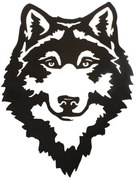 Drevená vyrezávaná dekorácia na stenu Vlk, 27 x 37,5 x 0,3 cm