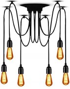 Toolight - Stropná lampa Spider 6xE27, čierna, OSW-00017