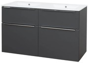 Mereo Mereo, Mailo, kúpeľňová skrinka s keramickým umývadlom 121 cm, chrómové madlo, MER-CN533