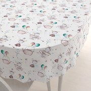 Biante Detský bavlnený oválny obrus Sandra SA-372 Myšky a konvičky na bielom 100x140 cm