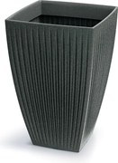 Vysoký kvetináč LATIE SQUAR I 40 cm granitovo čierny