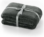 Tmavosivá deka z mikrovlákna DecoKing Henry, 240 × 220 cm