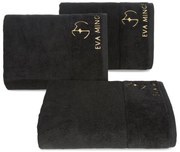 BAVLNENÝ UTERÁK EVA MINGE GAJA 50X90 CM ČIERNA