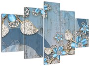 Obraz - Modré kvety (150x105 cm)