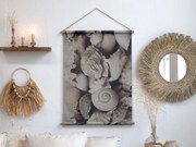 Nástenné okrúhle zrkadlo v ráme z morskej trávy Seagrass - 70 cm