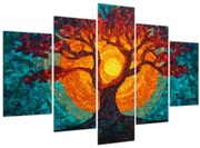 Obraz - Strom života a slnko v mozaike (150x105 cm)