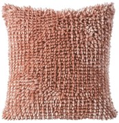 CHLPATÁ DEKORAČNÁ OBLIEČKA NA VANKÚŠ PILAR 45X45 CM KORALOVÁ