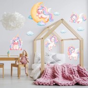 PIPPER. Textilná nálepka na stenu "Jednorožce"