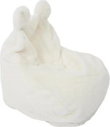 AKCIA Detský sedací vak z umelej kožušiny BUBBLO, biely II. akosť