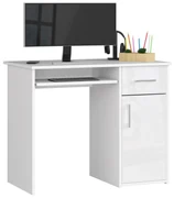 PC stolík Padma (biela + biely lesk). Akcia -18%. Vlastná spoľahlivá doprava až k Vám domov. 1068713